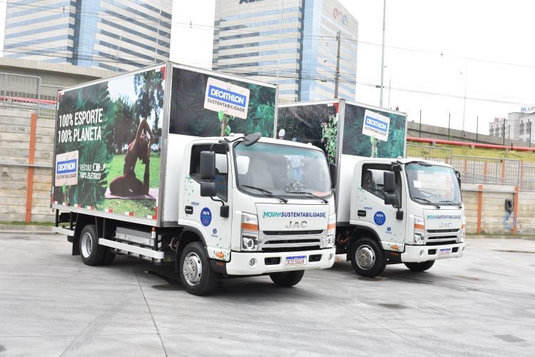 Decathlon inicia logística com caminhões elétricos - Logweb